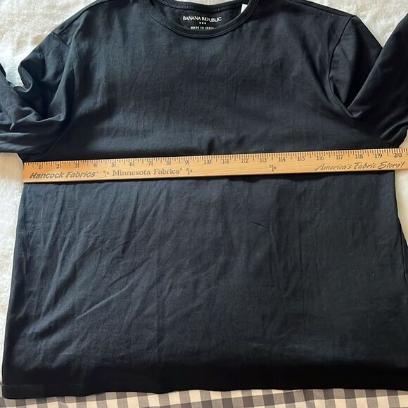 New! Banana Republic Factory Organic Cotton Short Sleeve Tee Black Size Small - Picture 9 of 12